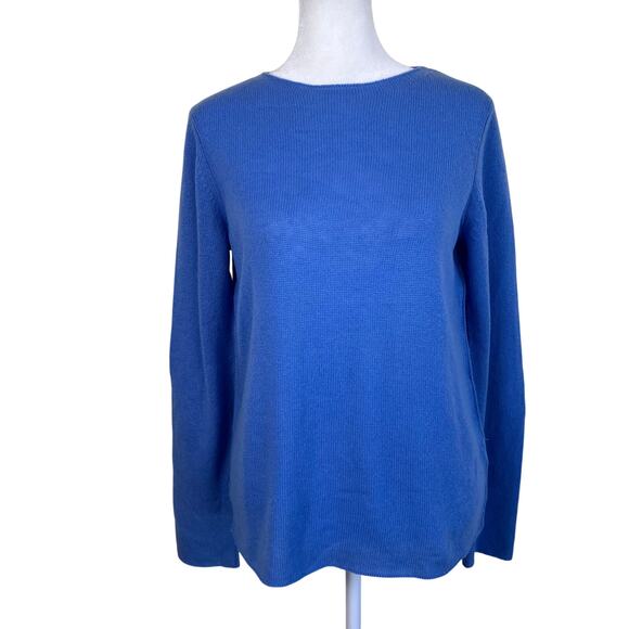 Vince Sz M Wool & Cashmere Blend Trimless Sweater in Hydrangea Blue Minimalist - Picture 3 of 16